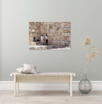 Violinists playing to the Walls of the Jerusalem Old City - Jewish Wall Art Print - Orthodox Violinists Men - Jerusalem Stones Photography