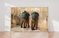 Two Jewish IDF Tsahal Soldiers Praying at the Kotel Western Wall