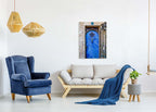 Jerusalem Wooden Blue Door with Jewish Magen David Window