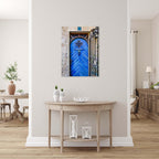 Jerusalem Wooden Blue Door with Jewish Magen David Window