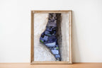 Jerusalem Kotel Western Wall Stone Gap — Israeli Holy Land Map Frame Filled with Prayer Paper Notes