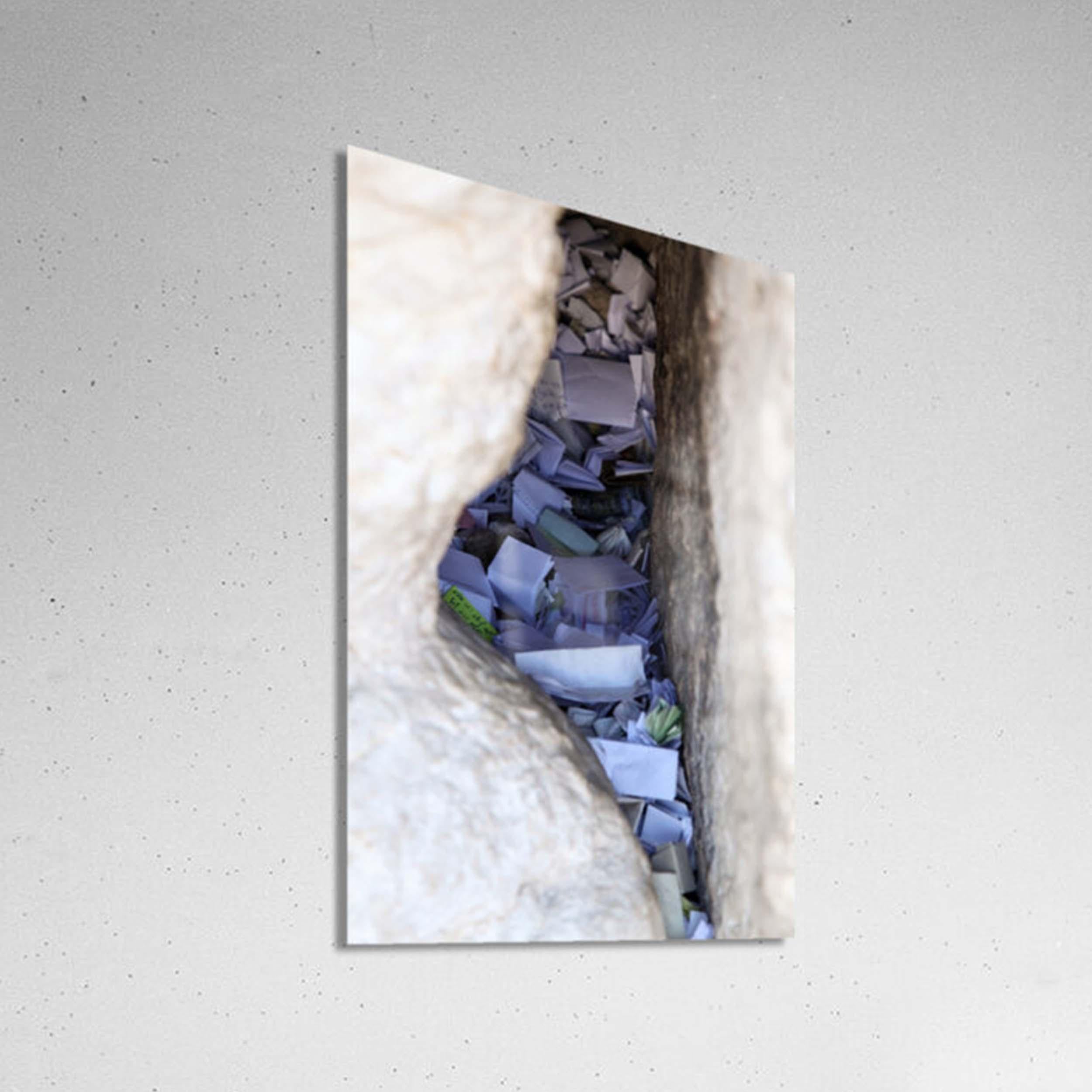 Jerusalem Kotel Western Wall Stone Gap — Israeli Holy Land Map Frame Filled with Prayer Paper Notes