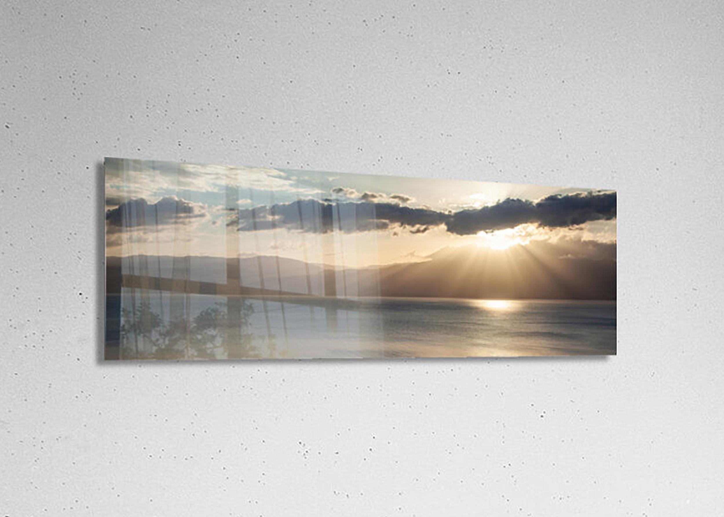 Panoramic Israeli Dead Sea Sunrise Seascape with Mountains