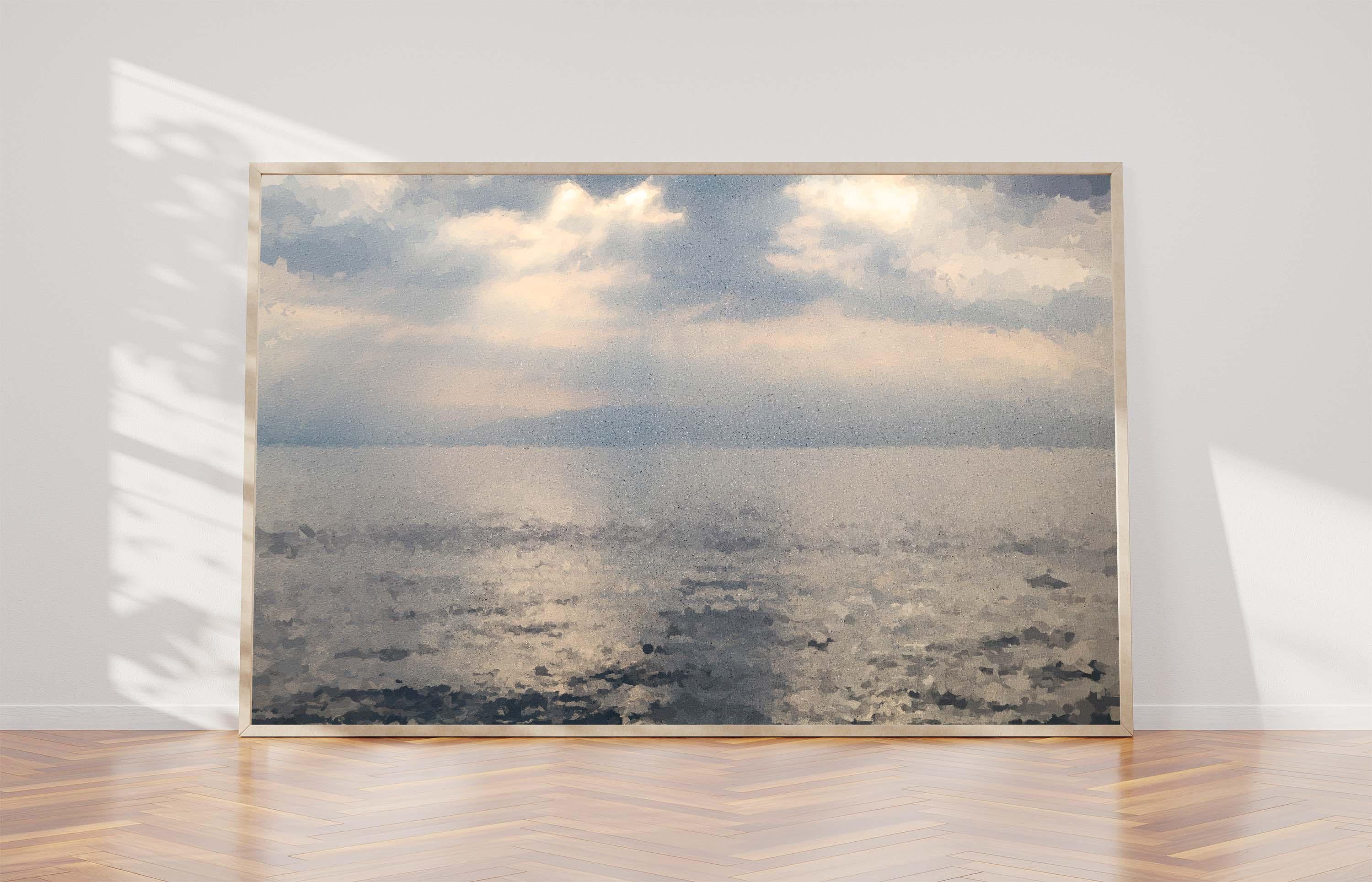 Holy Sea of Galilee Sunrise Painting — Israeli Holy Land Kinneret Tiberias Lake