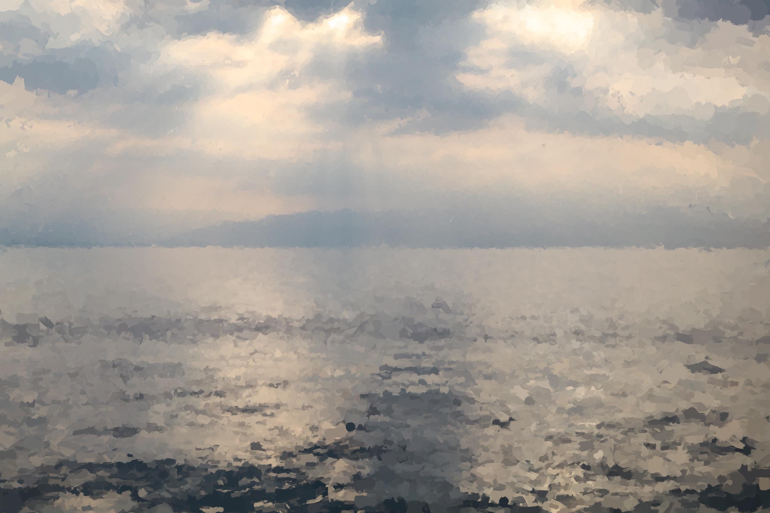 Holy Sea of Galilee Sunrise Painting — Israeli Holy Land Kinneret Tiberias Lake