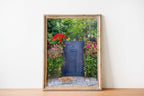 Jerusalem Garden Grey Metallic Door : Ein Kerem Doorway, Cat and Lemon Tree