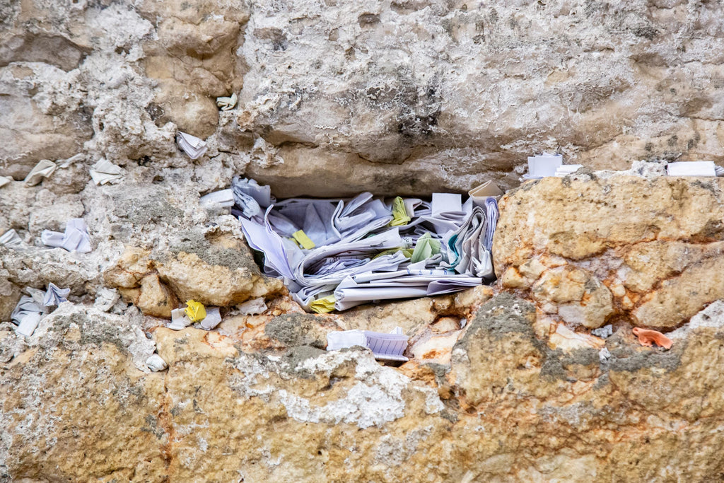 Kotel Wall Art Print: Nested Prayer Paper Notes In a Western Wall Stone