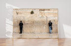 IDF Tsahal Soldier and Jewish Orthodox Praying Together at the Kotel Western Wall