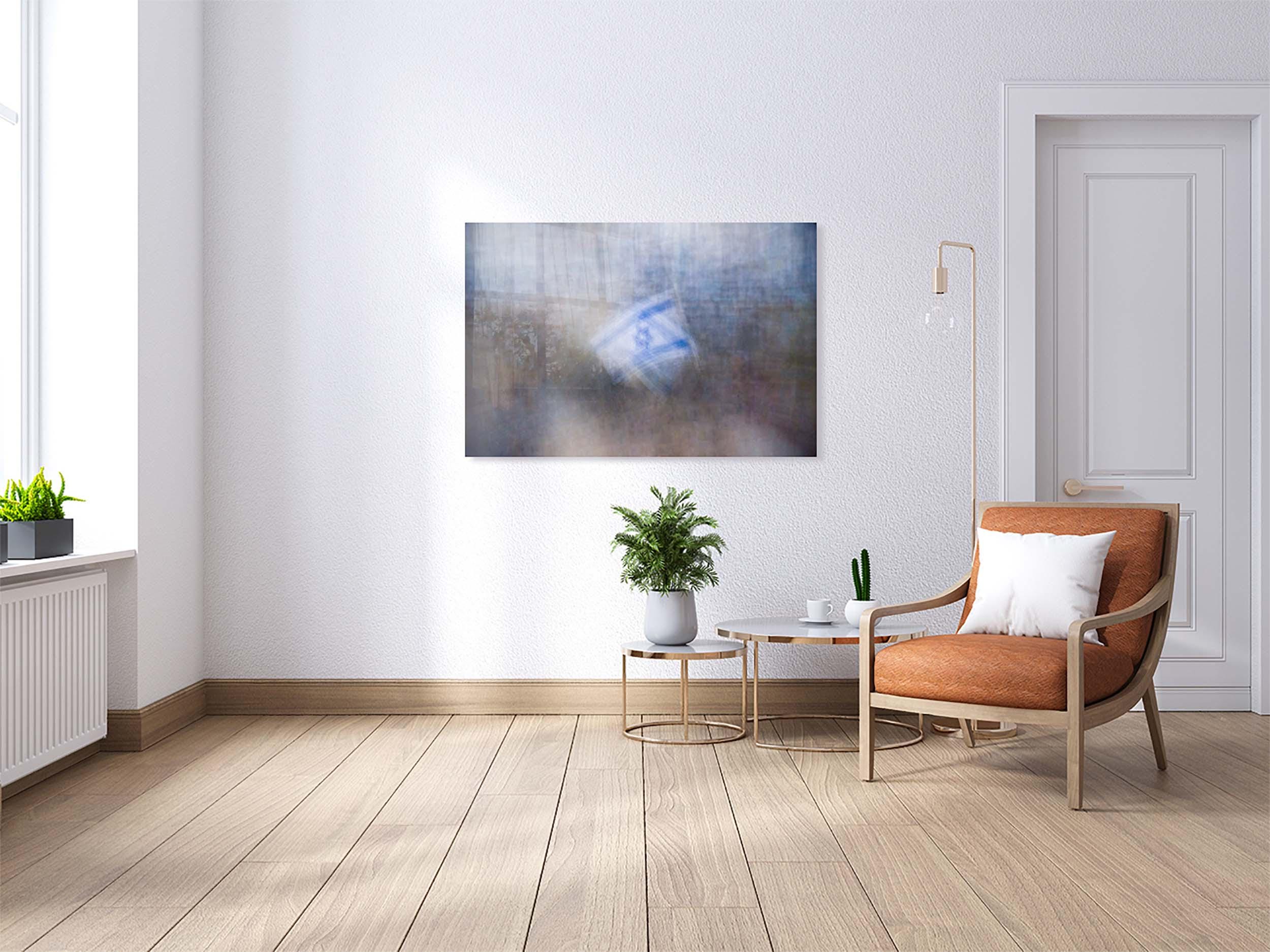 Israeli Flags Impressionist Painting — Israel Between Heaven and Earth