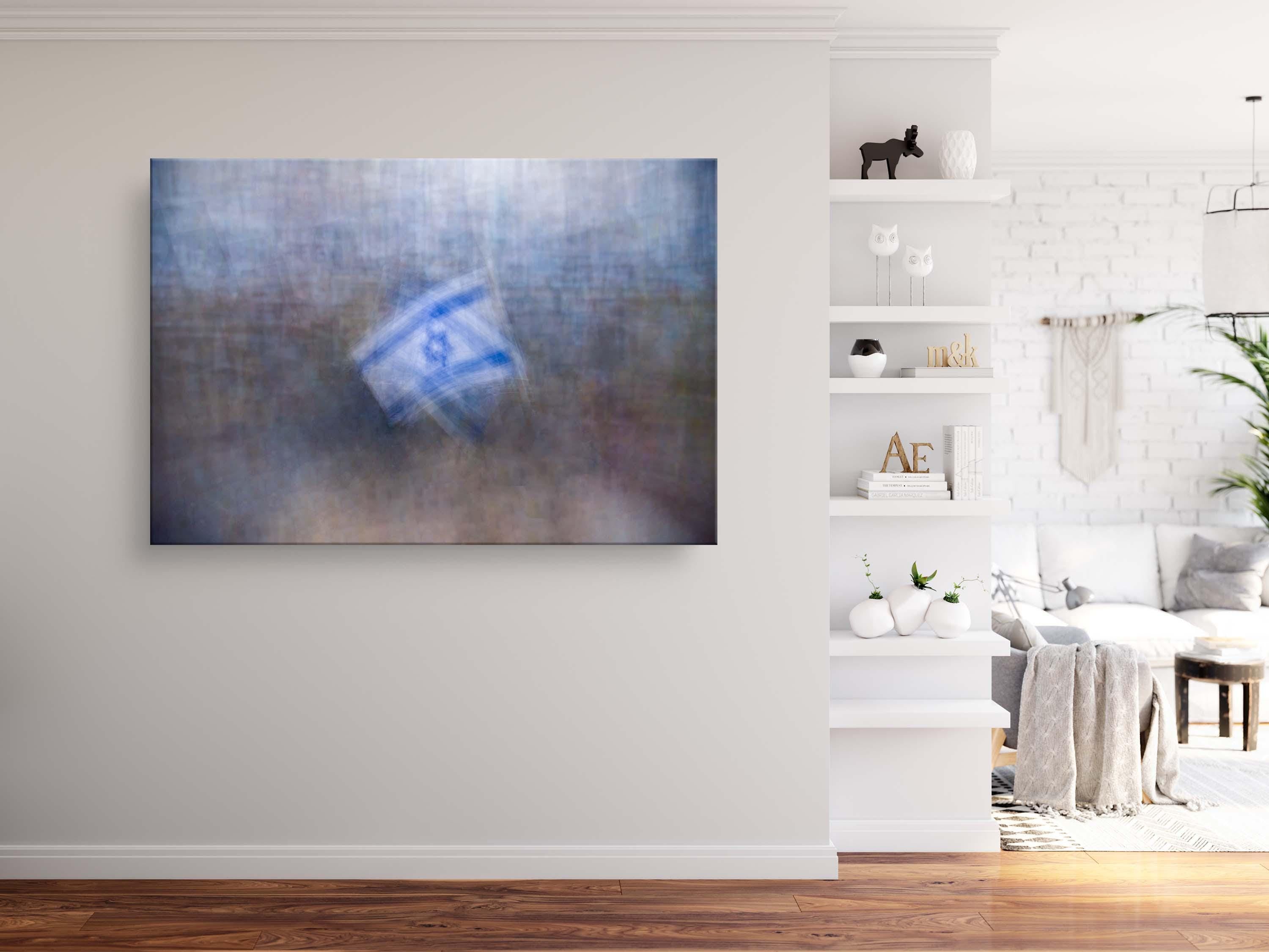 Israeli Flags Impressionist Painting — Israel Between Heaven and Earth