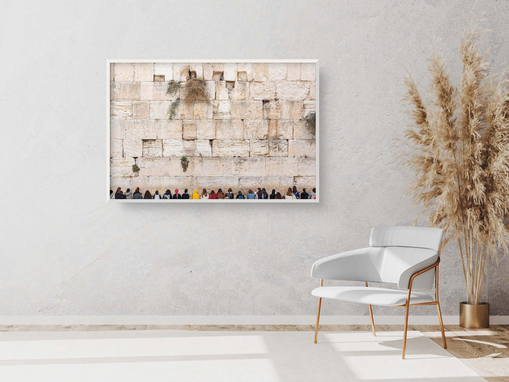 Women Praying at the Kotel Western Wall with Pigeons in Gaps — Am Israel Chai