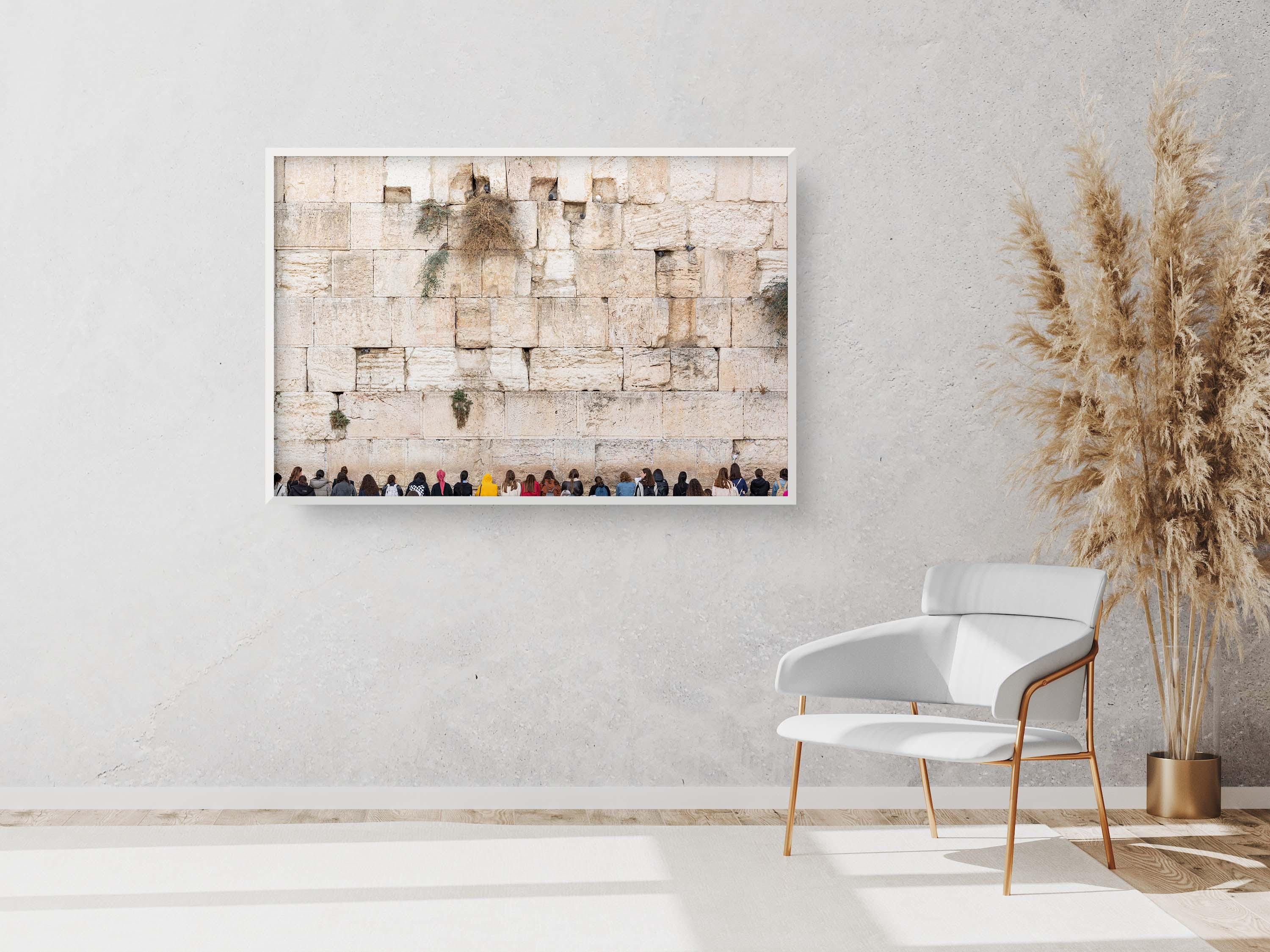 Women Praying at the Kotel Western Wall with Pigeons in Gaps — Am Israel Chai