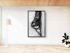 Black & White Kotel Western Wall Stone Gap — Israeli Holy Land Map Frame Prayer Notes