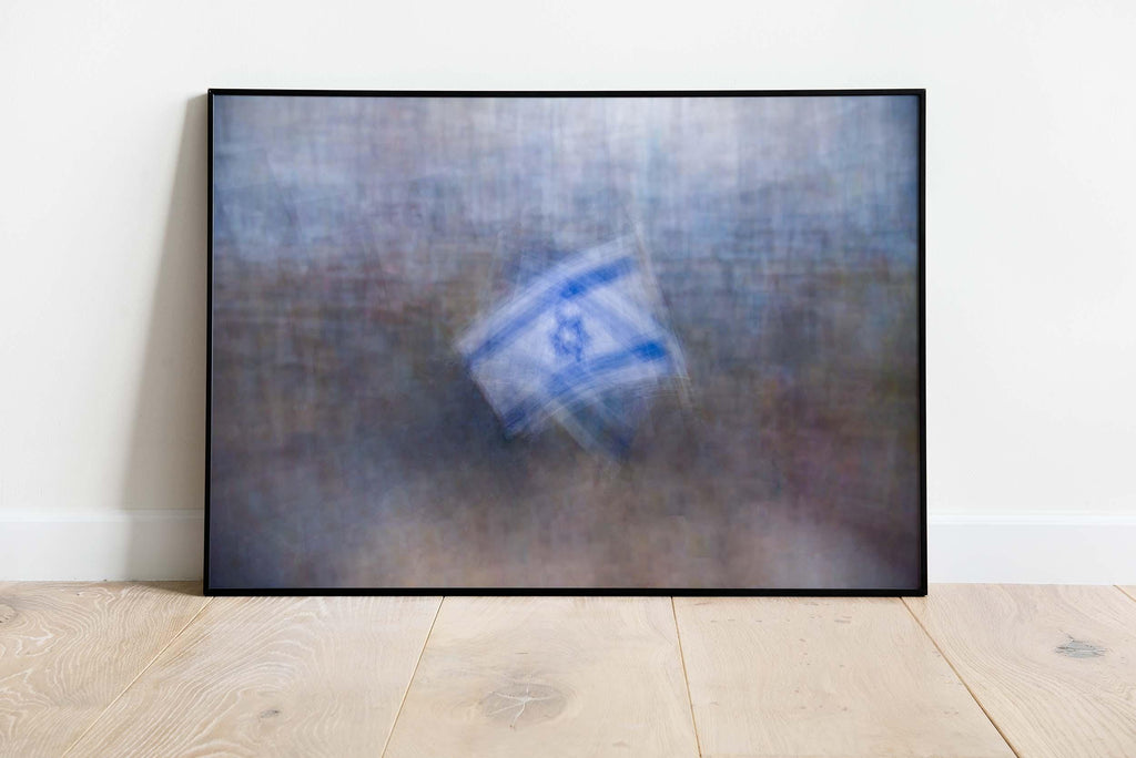 Israeli Flags Impressionist Painting — Israel Between Heaven and Earth