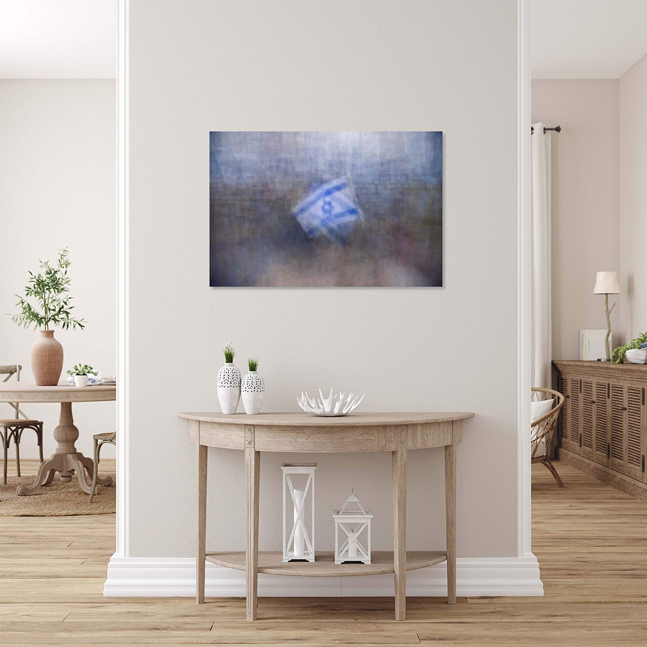 Israeli Flags Impressionist Painting — Israel Between Heaven and Earth