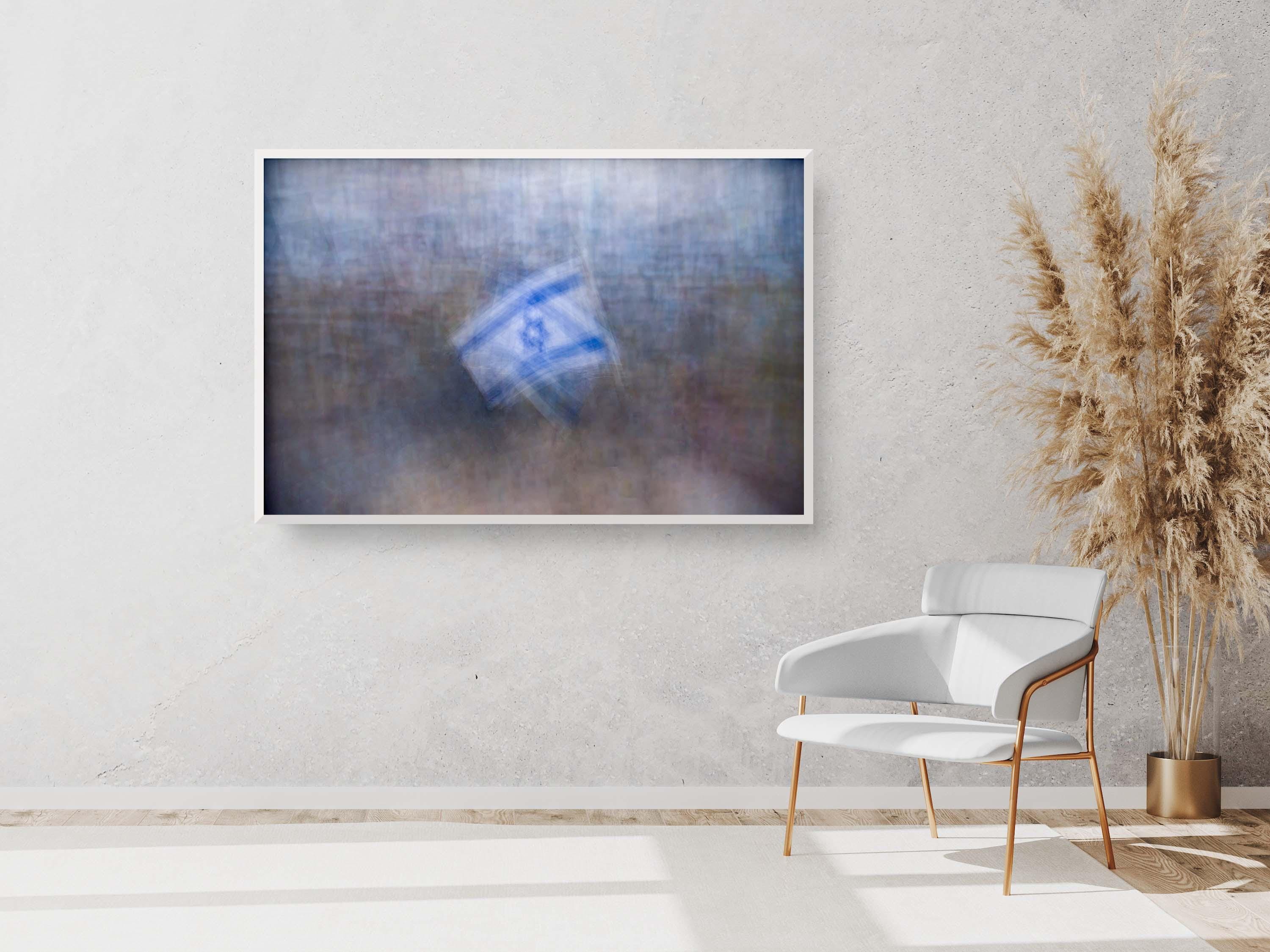 Israeli Flags Impressionist Painting — Israel Between Heaven and Earth