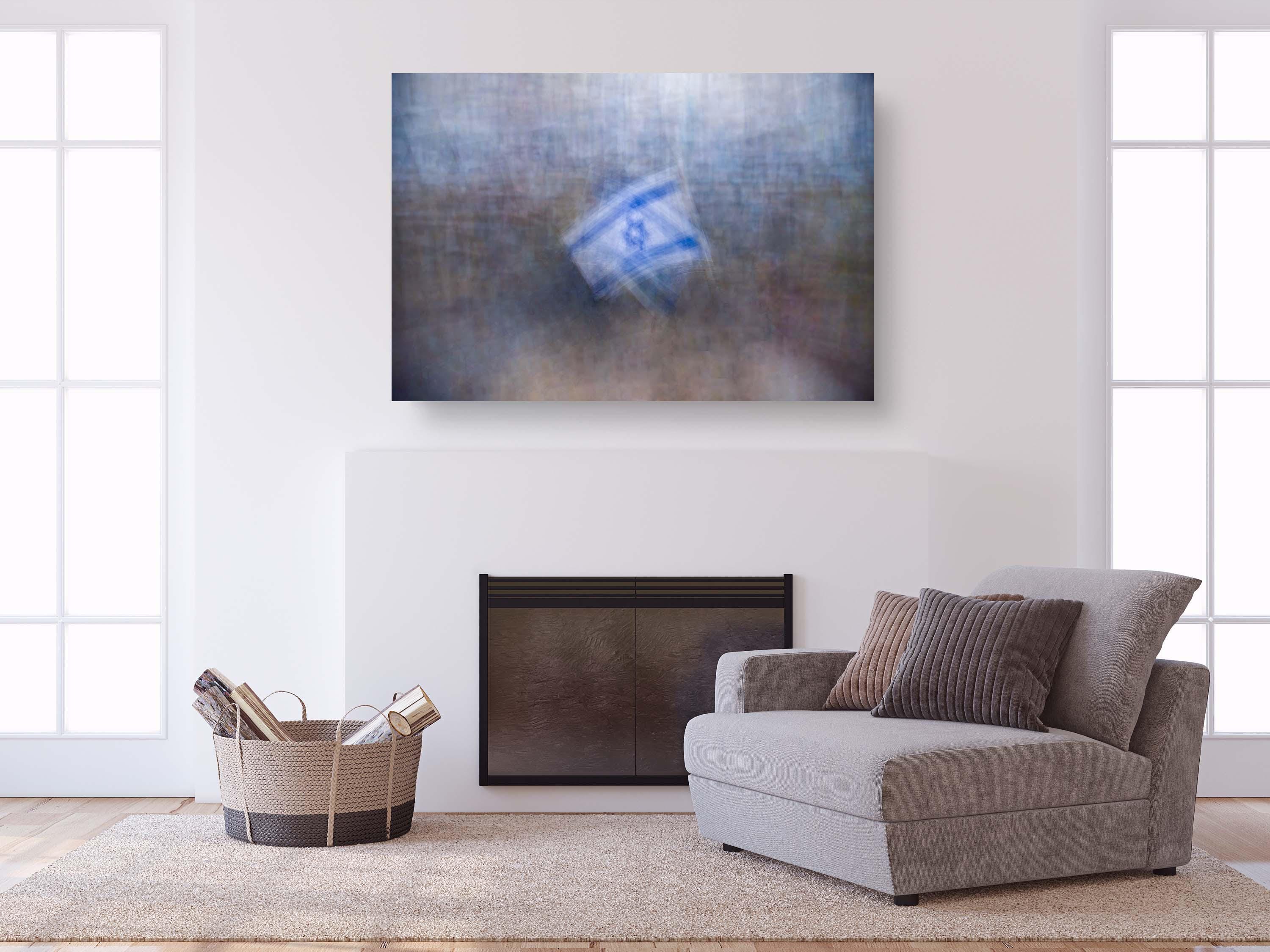Israeli Flags Impressionist Painting — Israel Between Heaven and Earth