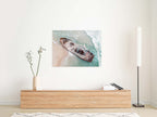 Habonim Beach Print: Israeli Turquoise Sea, Wrecked Boat Seascape