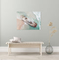 Habonim Beach Print: Israeli Turquoise Sea, Wrecked Boat Seascape