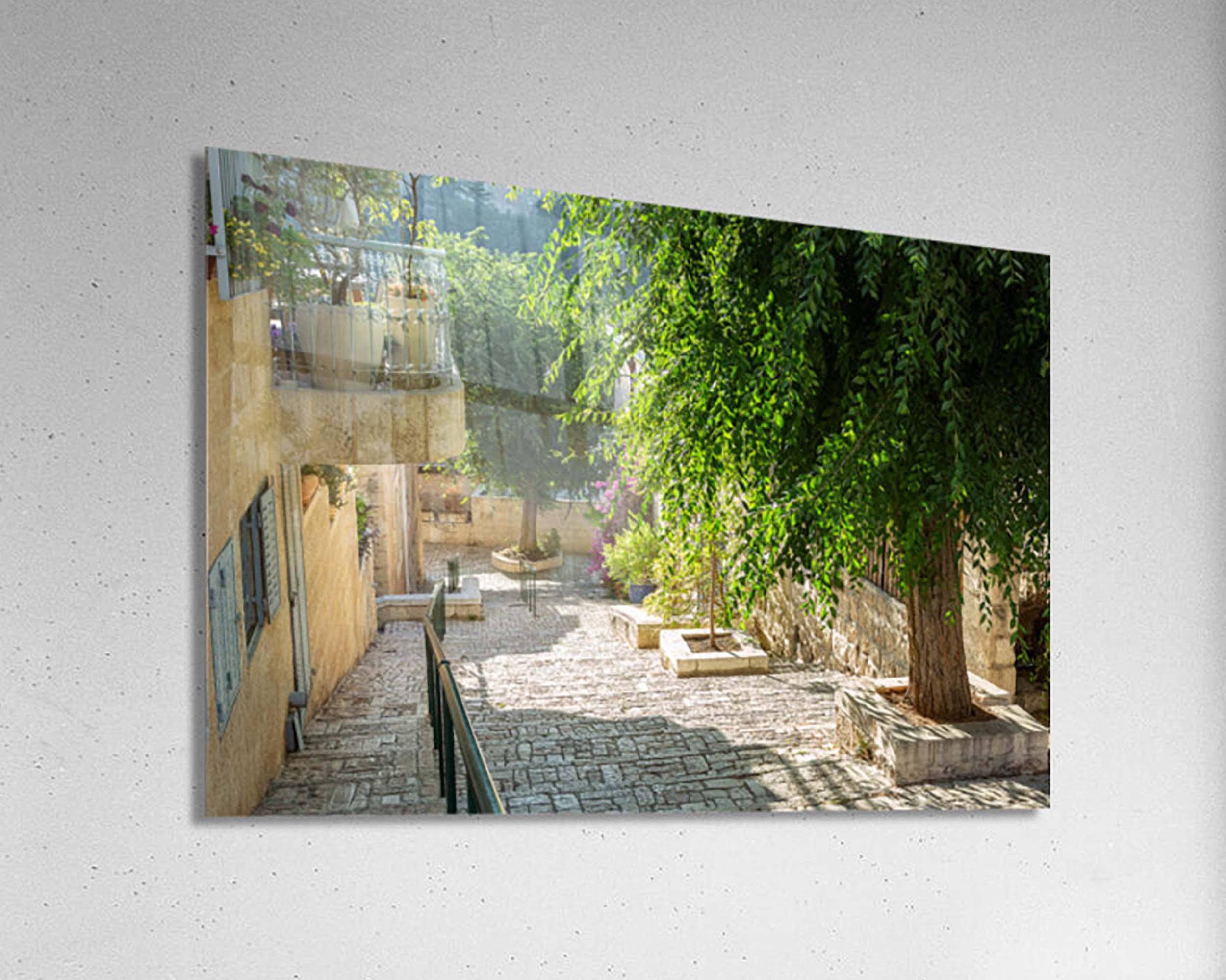 Jerusalem Pedestrian Street with Stairs and Trees — Yamin Moshe Neighborhood