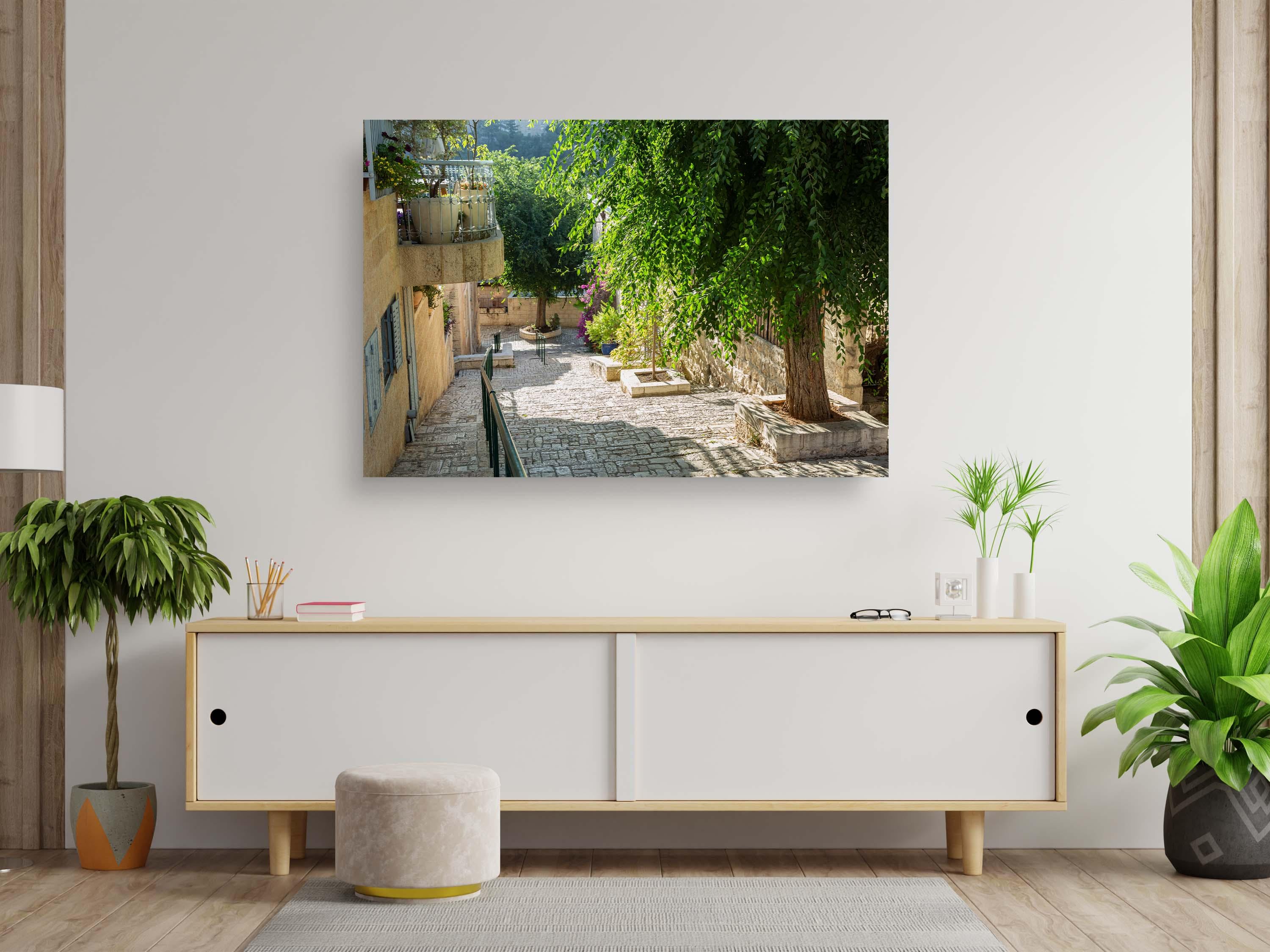 Jerusalem Pedestrian Street with Stairs and Trees — Yamin Moshe Neighborhood