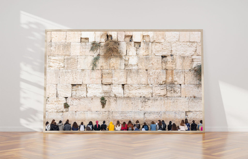 Women Praying at the Kotel Western Wall with Pigeons in Gaps — Am Israel Chai