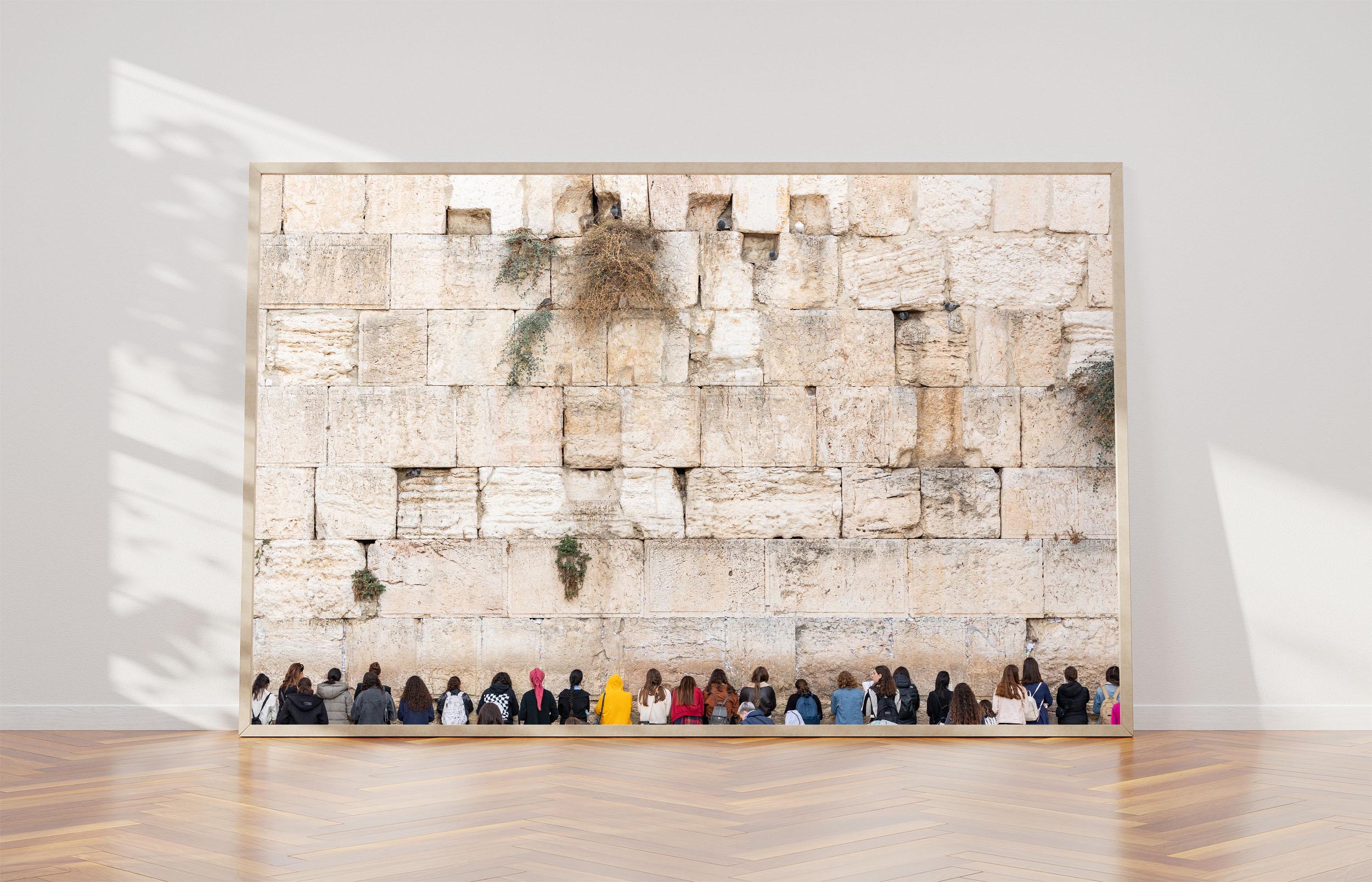 Women Praying at the Kotel Western Wall with Pigeons in Gaps — Am Israel Chai