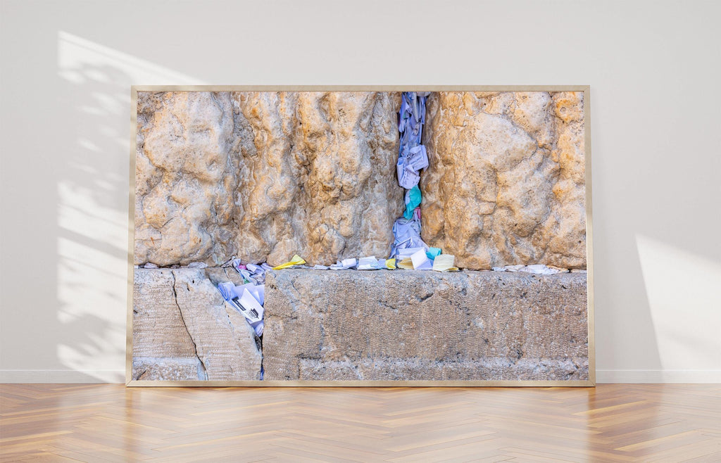 Kotel Western Wall Stone with colored prayer notes - Am Israel Chai