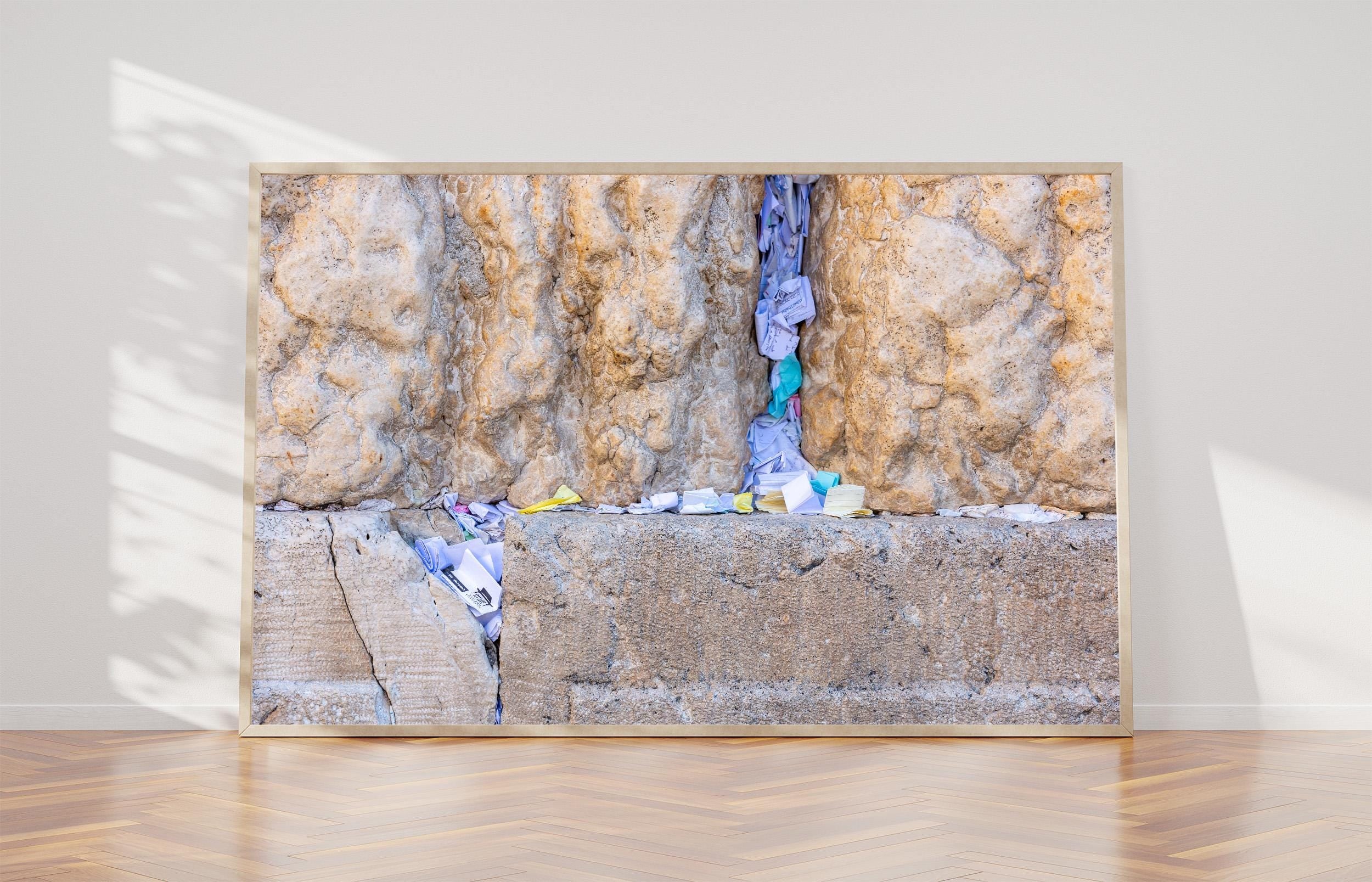 Kotel Western Wall Stone with colored prayer notes - Am Israel Chai