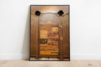 Jerusalem Vintage Wooden Door with Orthodox Jewish Black Hats at Kever Rachel (Rochel) Tomb