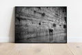 Western Wall, Jerusalem: Jewish Prayers in Rain, Black and White