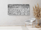Extra Large Black & White Panoramic Kotel Western Wall with Vegetation