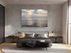Israeli Holy Land Tiberias Lake — Sea of Galilee — the Kinneret at the Cloudy Sunrise with a bird