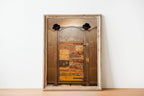 Jerusalem Vintage Wooden Door with Orthodox Jewish Black Hats at Kever Rachel (Rochel) Tomb