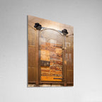 Jerusalem Vintage Wooden Door with Orthodox Jewish Black Hats at Kever Rachel (Rochel) Tomb