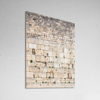 Jerusalem Kotel Western Wall Vertical — Vegetation & Prayer Paper Notes Between Stones