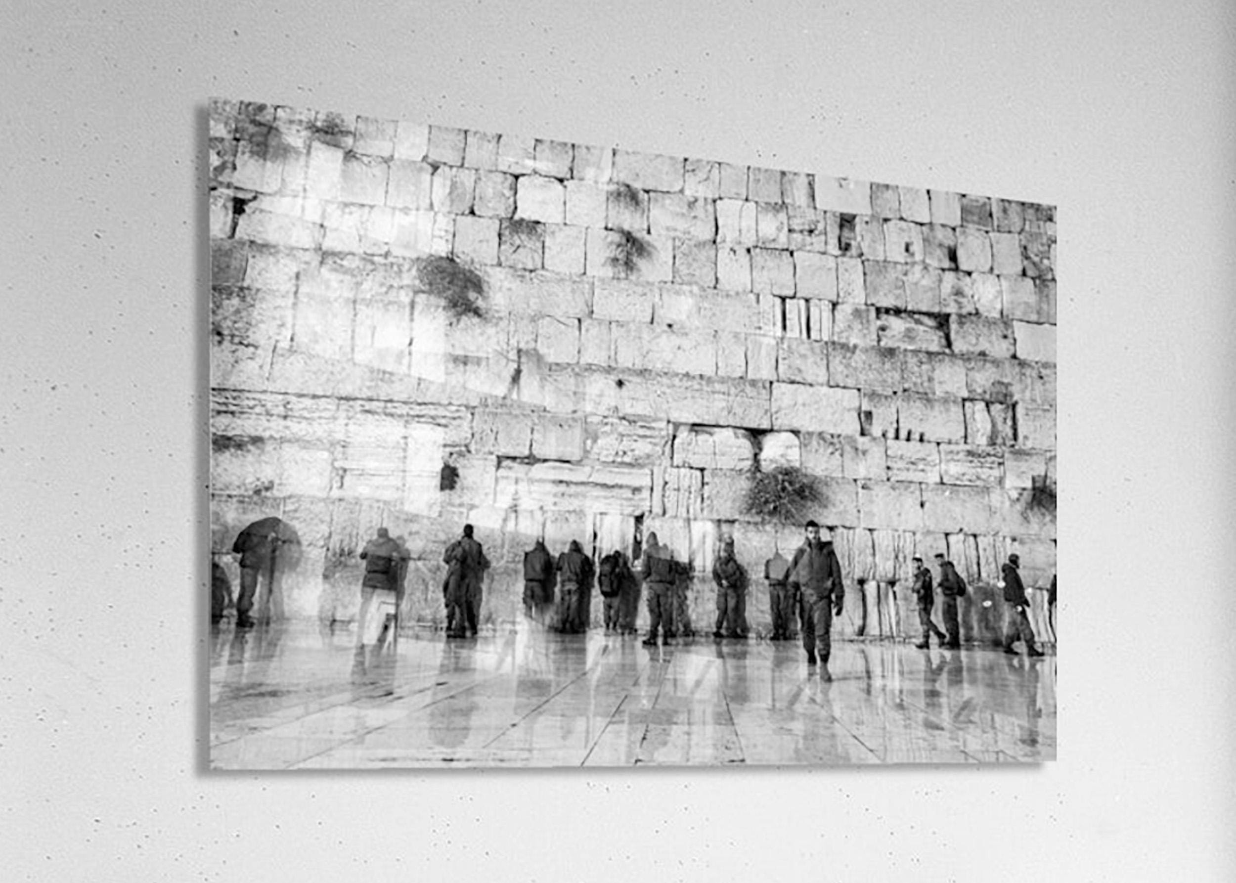 Black and White Jewish Soldiers Kotel — Western Wall with IDF Prayers — Tsahal Soldiers praying at the Kosel
