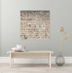Panoramic Jerusalem Kotel Wall Art Square Print - Vegetation on the Western Wall