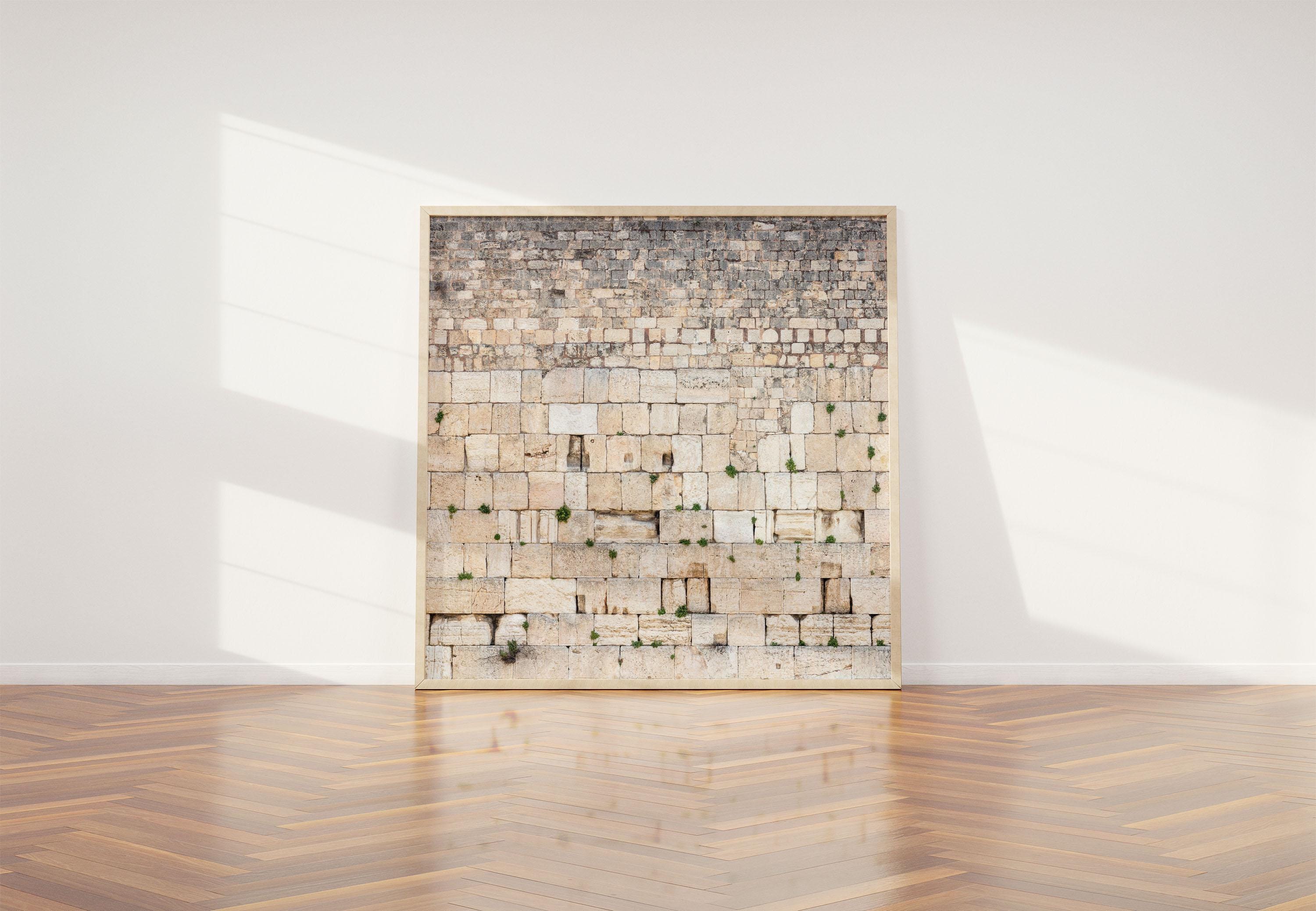 Panoramic Jerusalem Kotel Wall Art Square Print - Vegetation on the Western Wall