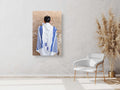 Kotel Western — Jewish Man Praying with Blue Tekhelet Tallit