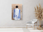 Kotel Western — Jewish Man Praying with Blue Tekhelet Tallit