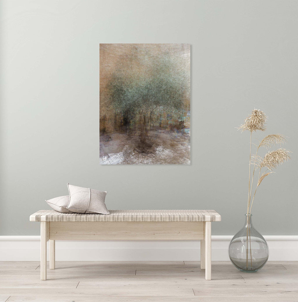 Green Olive Tree Impressionist Painting — Jerusalem Old City — National Tree of Israel — The Promised Holy Land — 7 Species