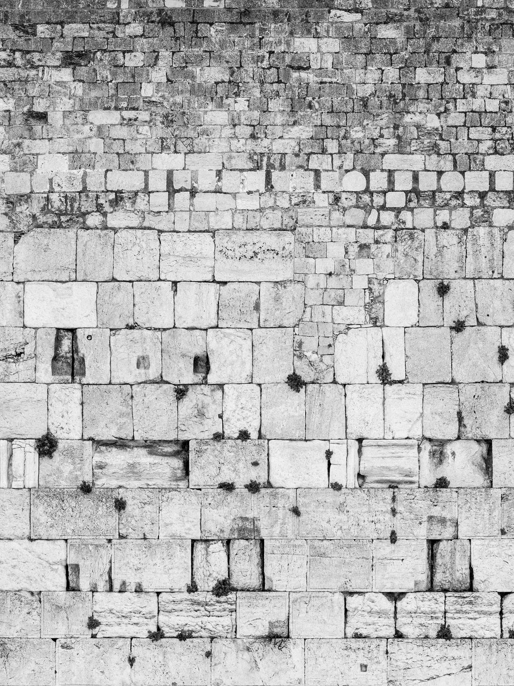 Vertical Black and White Jerusalem Kotel Western Wall Stones