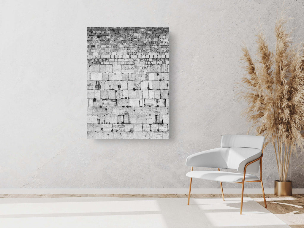 Vertical Black and White Jerusalem Kotel Western Wall Stones