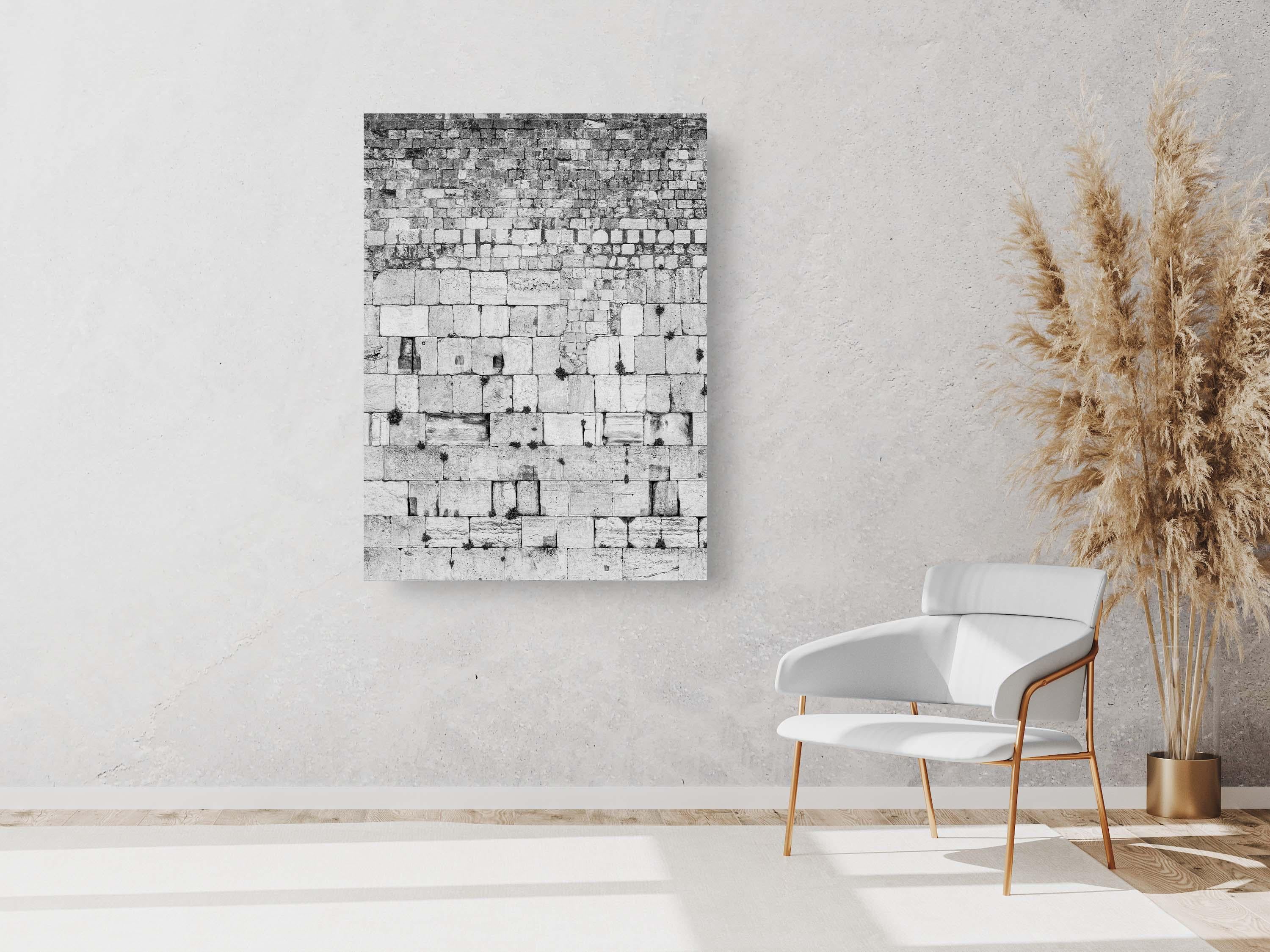Vertical Black and White Jerusalem Kotel Western Wall Stones