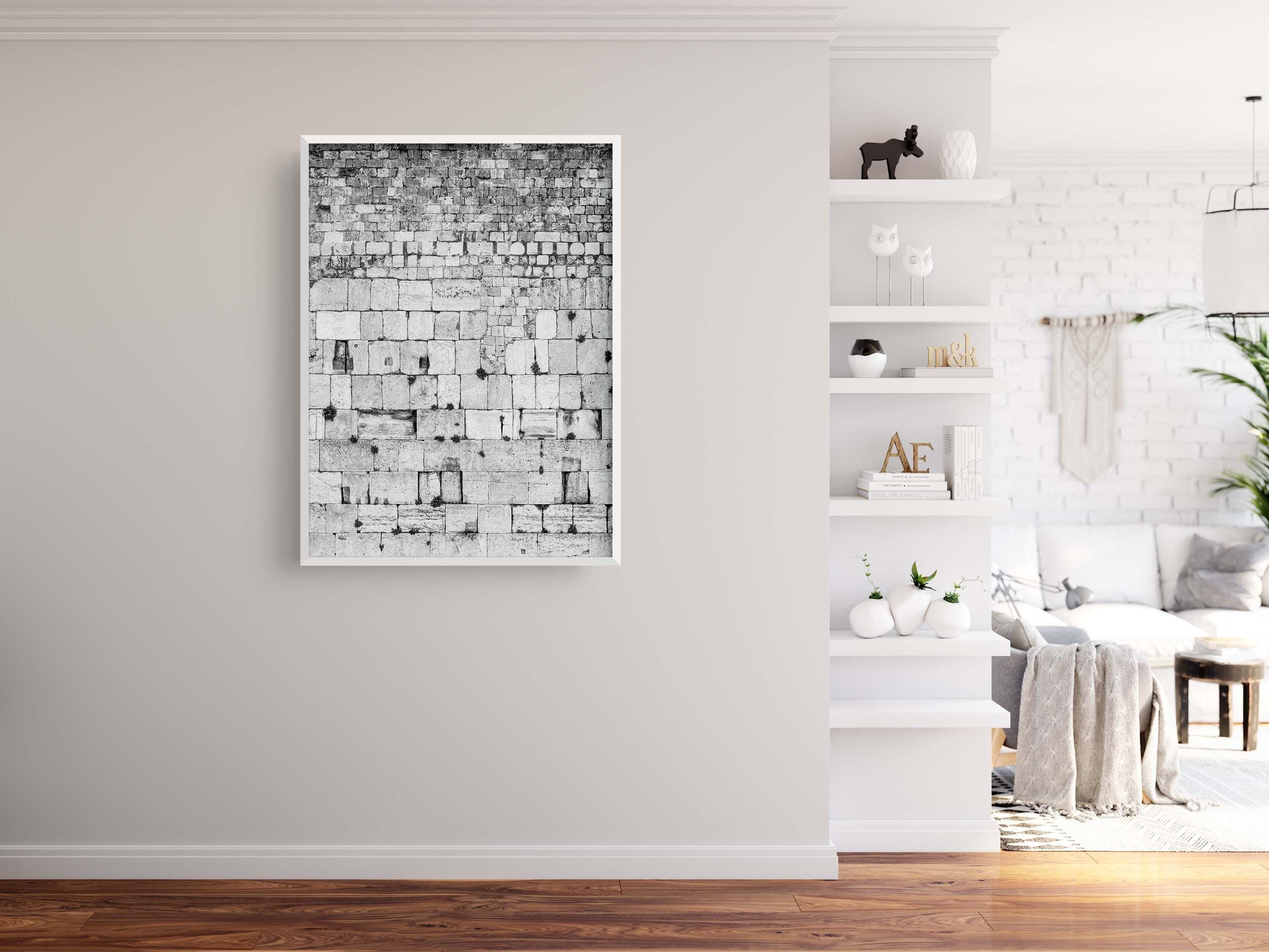 Vertical Black and White Jerusalem Kotel Western Wall Stones