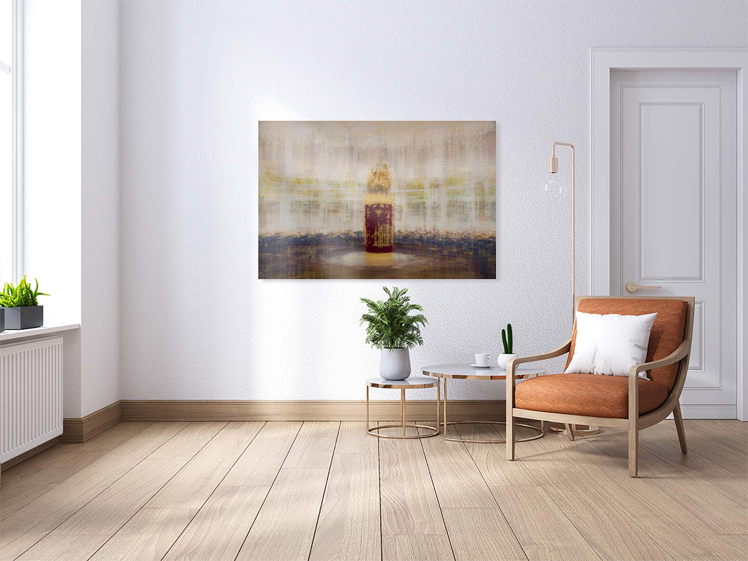 Jerusalem Gold and Red Jewish Old Bible Torah Scroll Painting