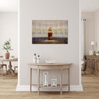 Jerusalem Gold and Red Jewish Old Bible Torah Scroll Painting