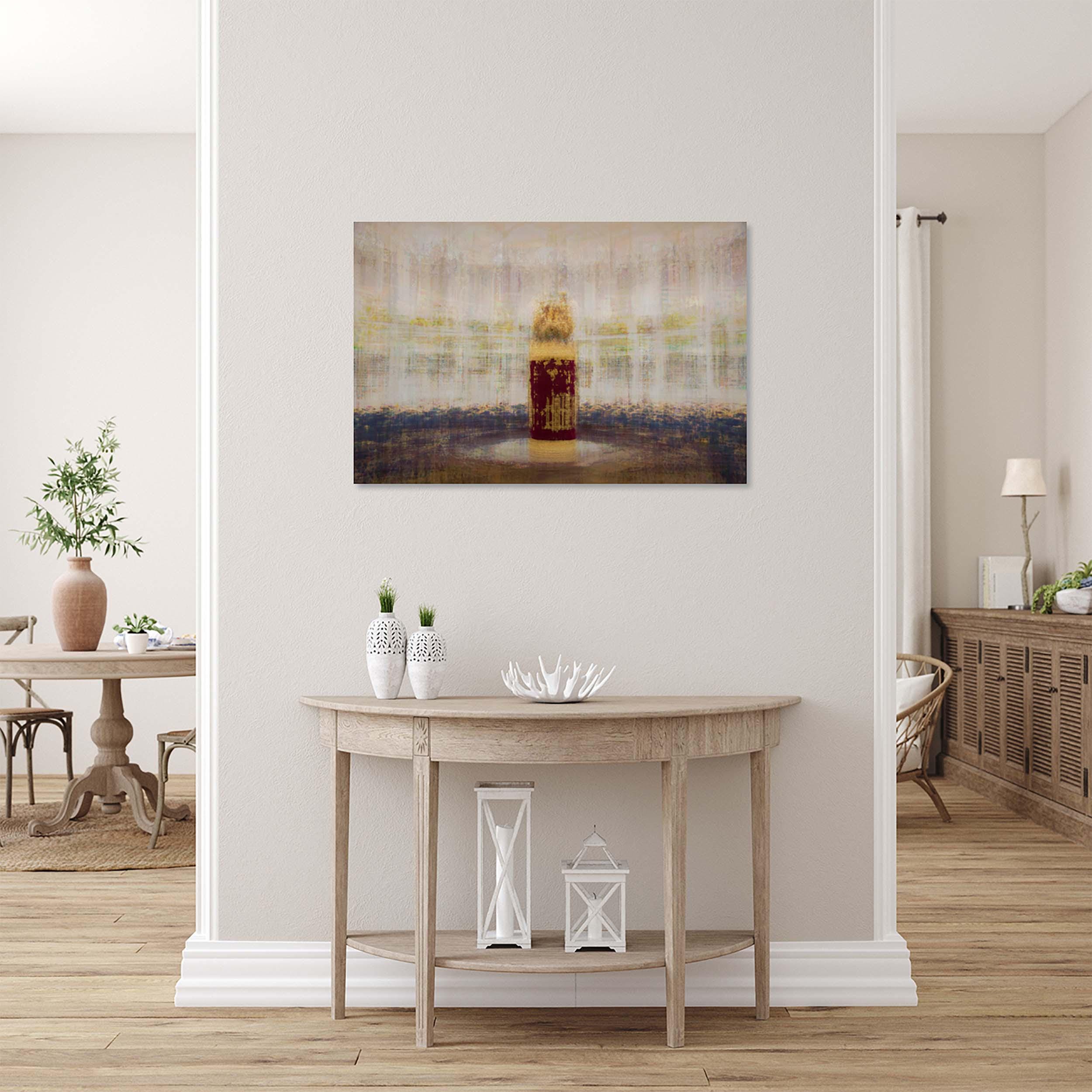 Jerusalem Gold and Red Jewish Old Bible Torah Scroll Painting