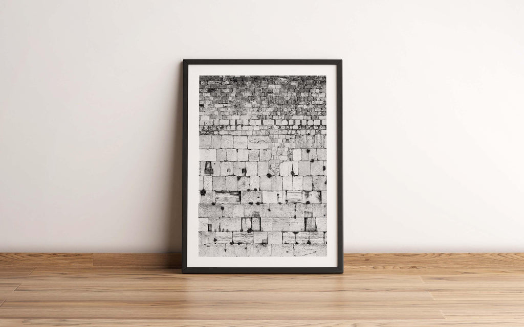 Vertical Black and White Jerusalem Kotel Western Wall Stones
